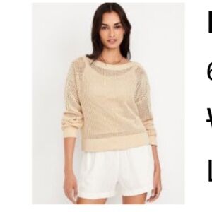 Old Navy Women's Beige Knit Sweater